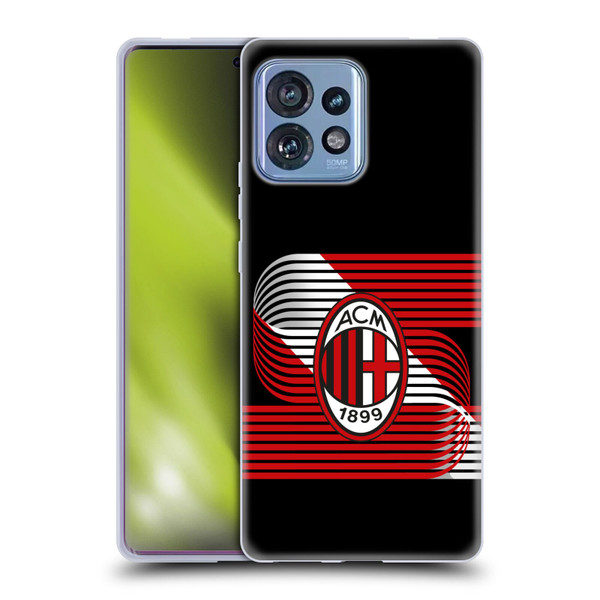 AC Milan Crest Patterns Diagonal Soft Gel Case for Motorola Moto Edge 40 Pro