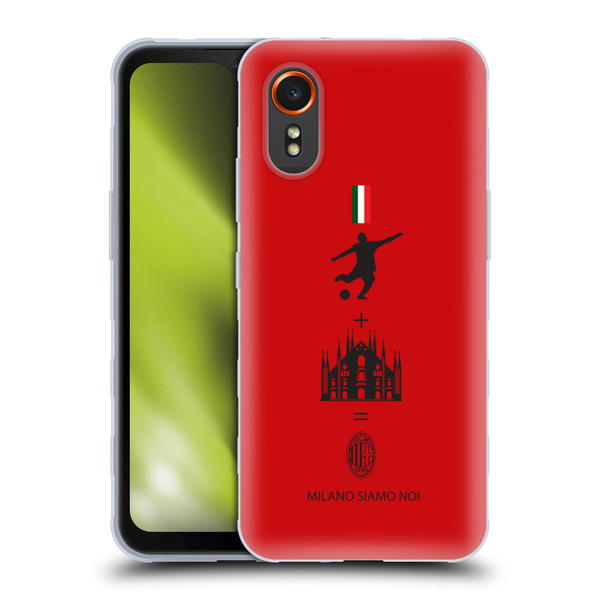 AC Milan Crest Patterns Red Soft Gel Case for Samsung Galaxy Xcover7 5G