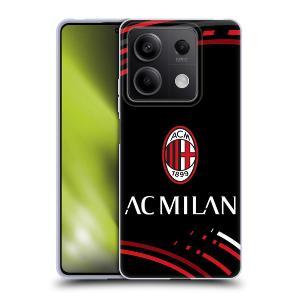 AC Milan Crest Patterns Curved Soft Gel Case for Xiaomi Redmi Note 13 5G