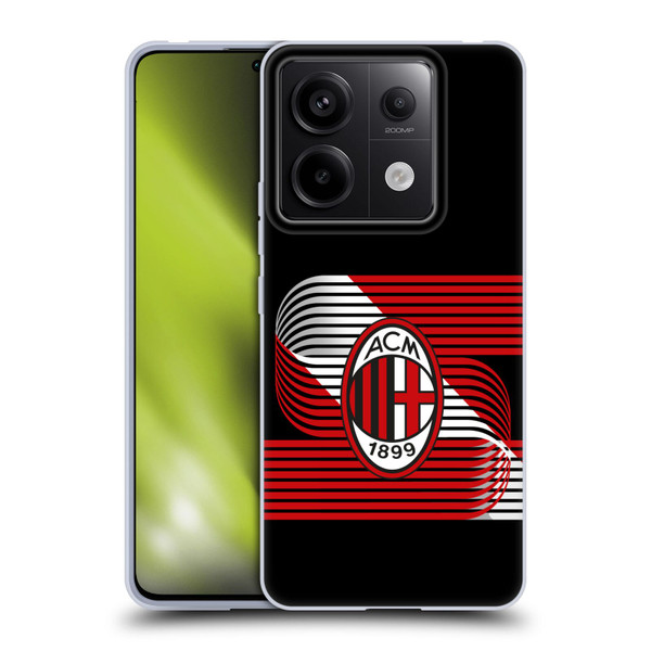 AC Milan Crest Patterns Diagonal Soft Gel Case for Xiaomi Redmi Note 13 Pro 5G