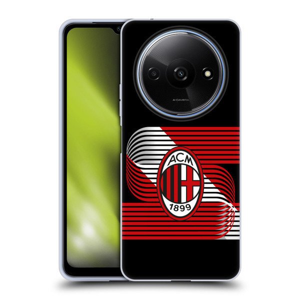 AC Milan Crest Patterns Diagonal Soft Gel Case for Xiaomi Redmi A3