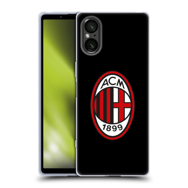 AC Milan Crest Full Colour Black Soft Gel Case for Sony Xperia 5 V 5G