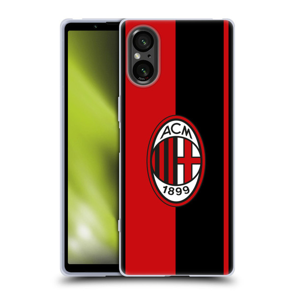 AC Milan Crest Red And Black Soft Gel Case for Sony Xperia 5 V 5G