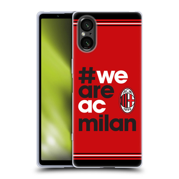 AC Milan Crest Stripes Soft Gel Case for Sony Xperia 5 V 5G