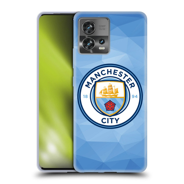 Manchester City Man City FC Badge Geometric Blue Full Colour Soft Gel Case for Motorola Moto Edge 30 Fusion