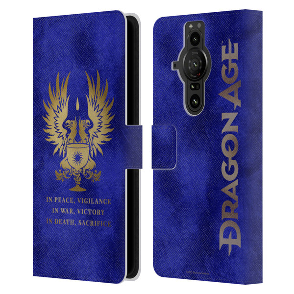 EA Bioware Dragon Age Heraldry Grey Wardens Gold Leather Book Wallet Case Cover For Sony Xperia Pro-I