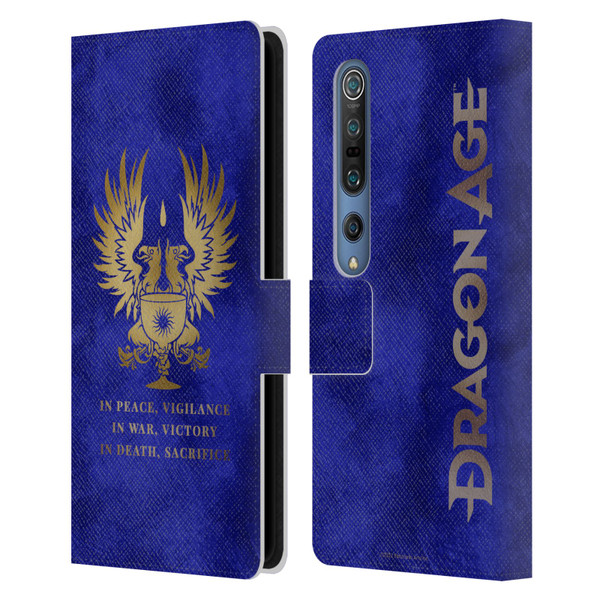EA Bioware Dragon Age Heraldry Grey Wardens Gold Leather Book Wallet Case Cover For Xiaomi Mi 10 5G / Mi 10 Pro 5G