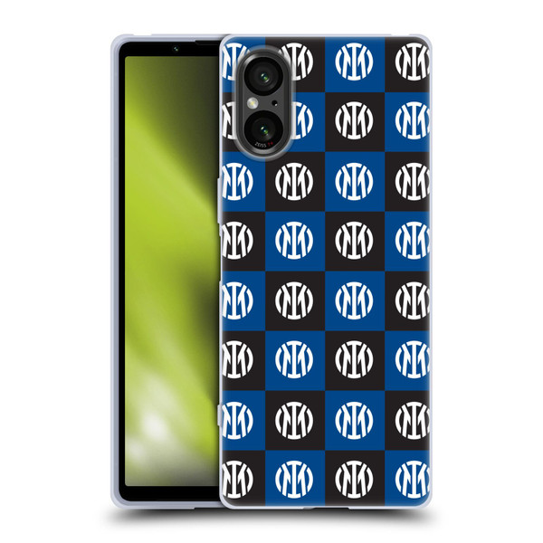 Fc Internazionale Milano Patterns Crest Soft Gel Case for Sony Xperia 5 V 5G