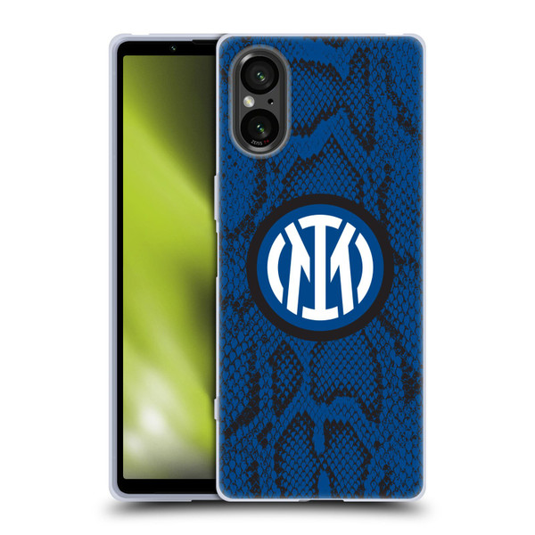 Fc Internazionale Milano Patterns Snake Soft Gel Case for Sony Xperia 5 V 5G