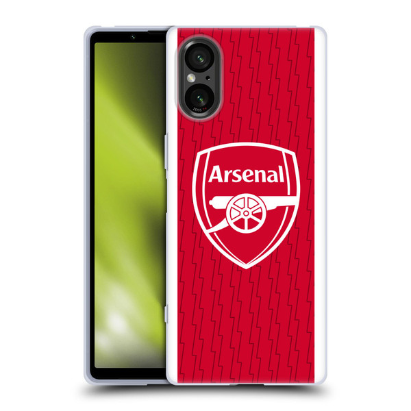 Arsenal FC 2023/24 Crest Kit Home Soft Gel Case for Sony Xperia 5 V 5G