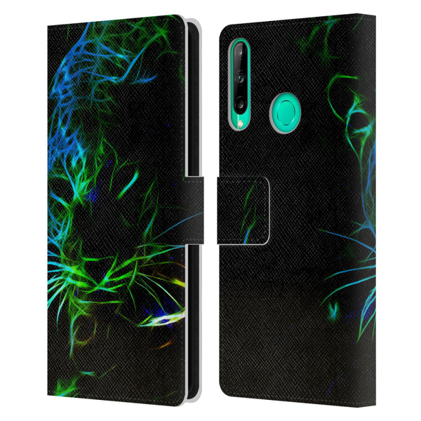 Simone Gatterwe Animals Neon Leopard Leather Book Wallet Case Cover For Huawei P40 lite E