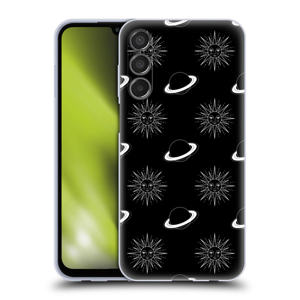 Haroulita Celestial Black And White Planet And Sun Soft Gel Case for Samsung Galaxy M15/F15 5G