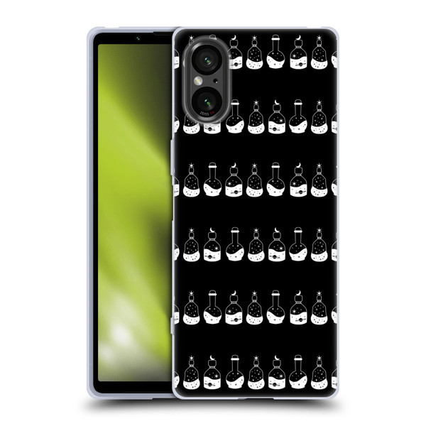 Haroulita Celestial Black And White Bottle Soft Gel Case for Sony Xperia 5 V 5G