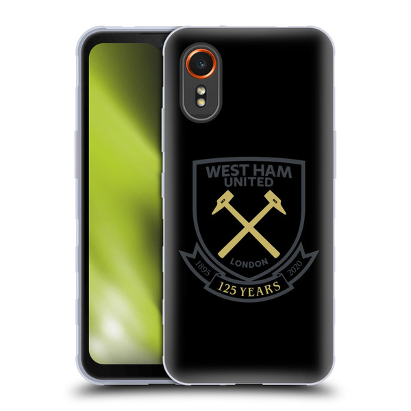 West Ham United FC 125 Year Anniversary Black Claret Crest Soft Gel Case for Samsung Galaxy Xcover7 5G