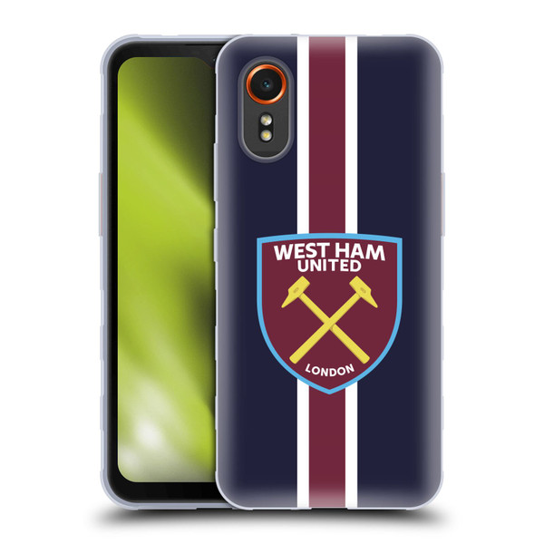 West Ham United FC Crest Stripes Soft Gel Case for Samsung Galaxy Xcover7 5G