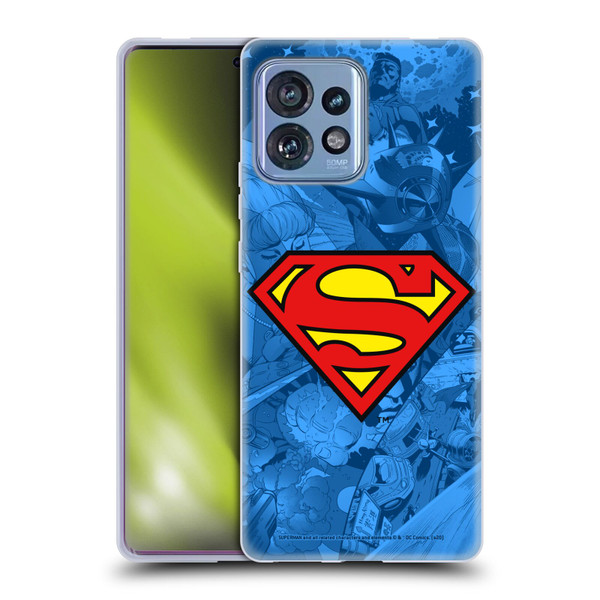 Superman DC Comics Comicbook Art Collage Soft Gel Case for Motorola Moto Edge 40 Pro