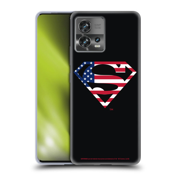 Superman DC Comics Logos U.S. Flag 2 Soft Gel Case for Motorola Moto Edge 30 Fusion