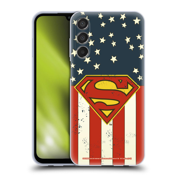 Superman DC Comics Logos U.S. Flag Soft Gel Case for Samsung Galaxy M15/F15 5G