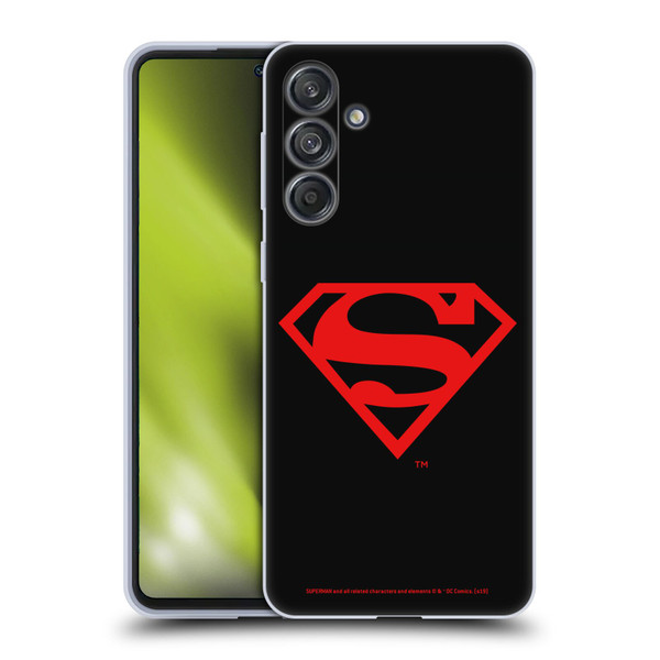 Superman DC Comics Logos Black And Red Soft Gel Case for Samsung Galaxy M55 5G