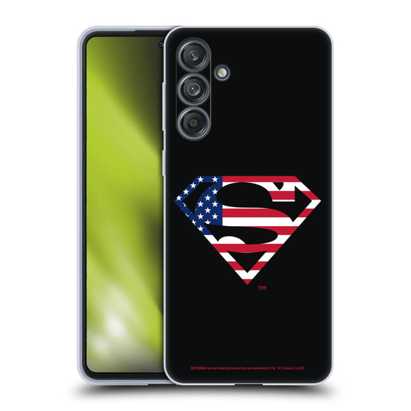 Superman DC Comics Logos U.S. Flag 2 Soft Gel Case for Samsung Galaxy M55 5G