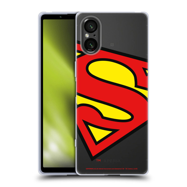Superman DC Comics Logos Oversized Soft Gel Case for Sony Xperia 5 V 5G