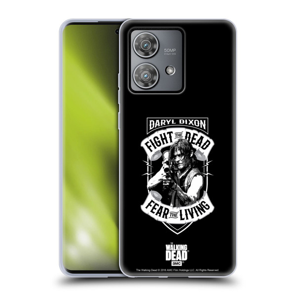 AMC The Walking Dead Daryl Dixon Biker Art RPG Black White Soft Gel Case for Motorola Edge 40 Neo 5G
