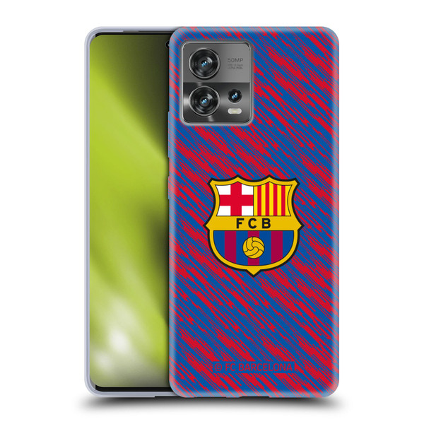 FC Barcelona Crest Patterns Glitch Soft Gel Case for Motorola Moto Edge 30 Fusion
