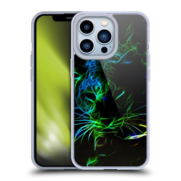 Simone Gatterwe Animals Neon Leopard Soft Gel Case for Apple iPhone 13 Pro