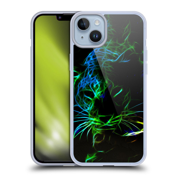 Simone Gatterwe Animals Neon Leopard Soft Gel Case for Apple iPhone 14 Plus