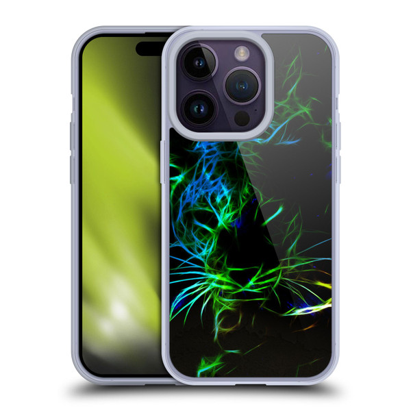 Simone Gatterwe Animals Neon Leopard Soft Gel Case for Apple iPhone 14 Pro