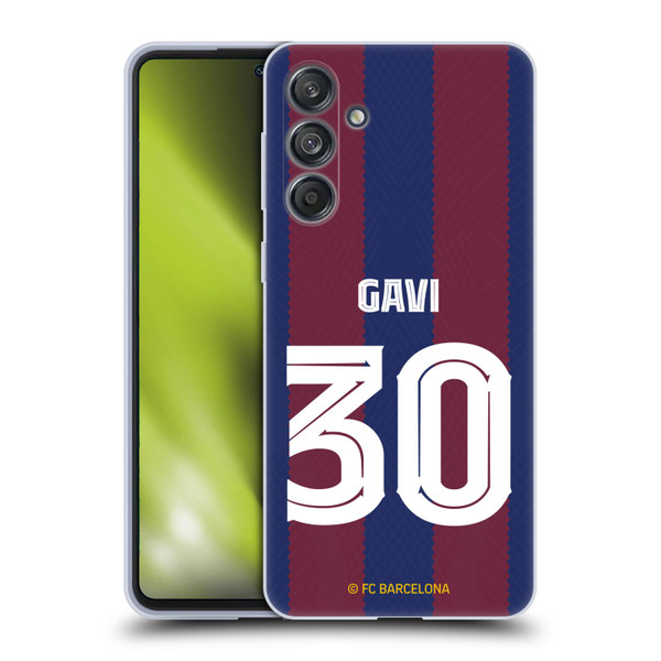 FC Barcelona 2023/24 Players Home Kit Gavi Soft Gel Case for Samsung Galaxy M55 5G