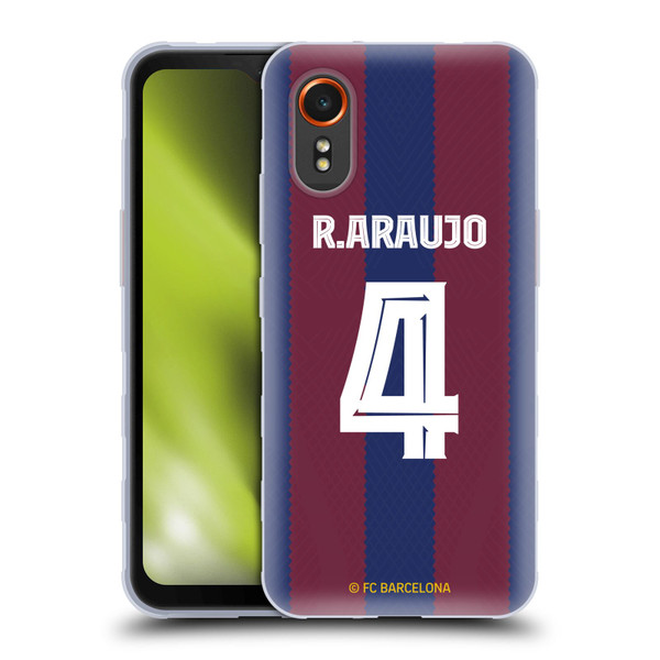 FC Barcelona 2023/24 Players Home Kit Ronald Araújo Soft Gel Case for Samsung Galaxy Xcover7 5G