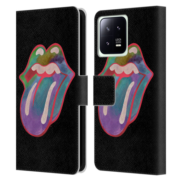 The Rolling Stones Graphics Watercolour Tongue Leather Book Wallet Case Cover For Xiaomi 13 5G