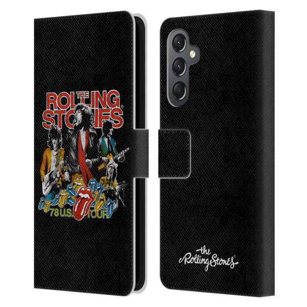 The Rolling Stones Key Art 78 Us Tour Vintage Leather Book Wallet Case Cover For Samsung Galaxy A25 5G
