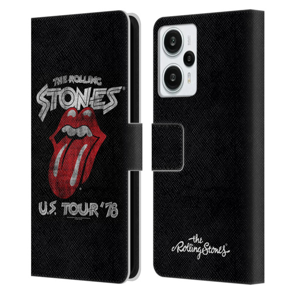 The Rolling Stones Key Art Us Tour 78 Leather Book Wallet Case Cover For Xiaomi Redmi Note 12T
