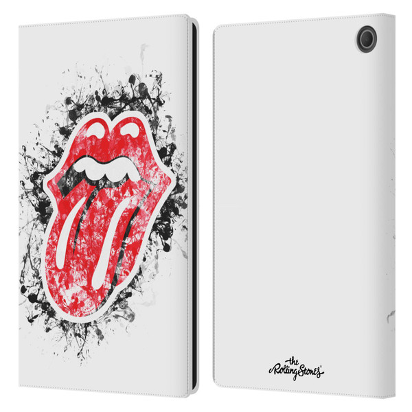 The Rolling Stones Licks Collection Distressed Look Tongue Leather Book Wallet Case Cover For Amazon Fire Max 11 2023