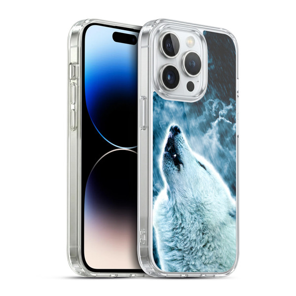 Simone Gatterwe Animals 2 Howling Wolf Soft Gel Case for Apple iPhone 14 Pro & MagSafe