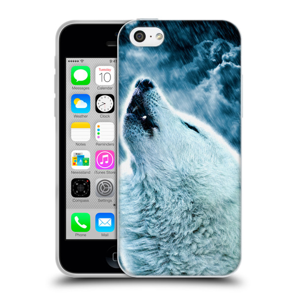 Simone Gatterwe Animals 2 Howling Wolf Soft Gel Case for Apple iPhone 5c