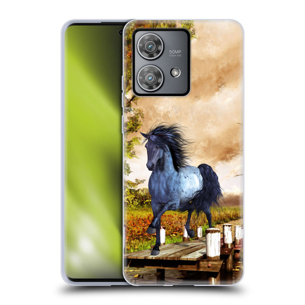 Simone Gatterwe Horses On The Lake Soft Gel Case for Motorola Edge 40 Neo 5G