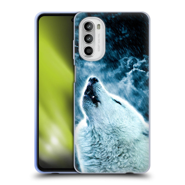 Simone Gatterwe Animals 2 Howling Wolf Soft Gel Case for Motorola Moto G52