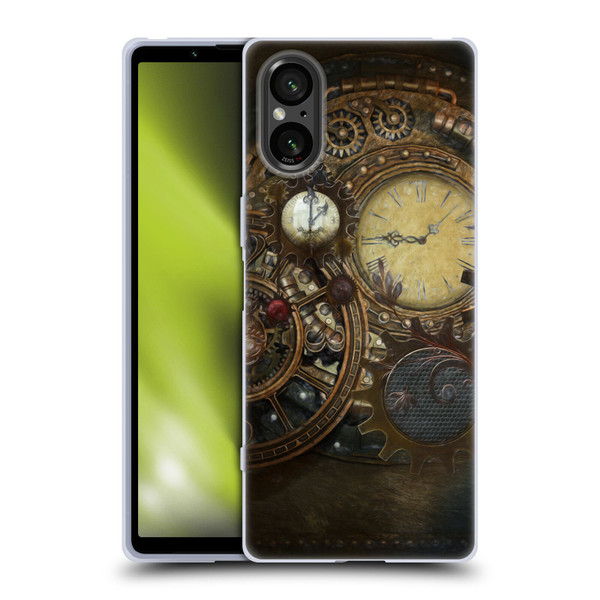 Simone Gatterwe Steampunk Clocks Soft Gel Case for Sony Xperia 5 V 5G