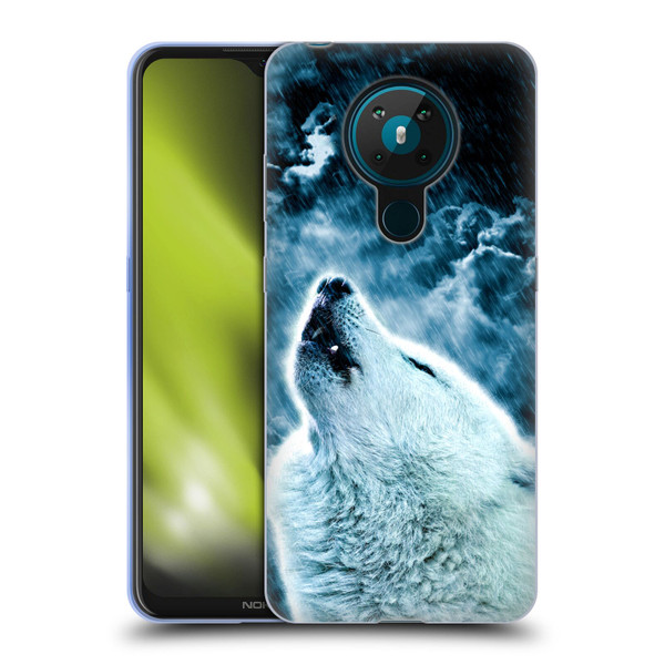 Simone Gatterwe Animals 2 Howling Wolf Soft Gel Case for Nokia 5.3
