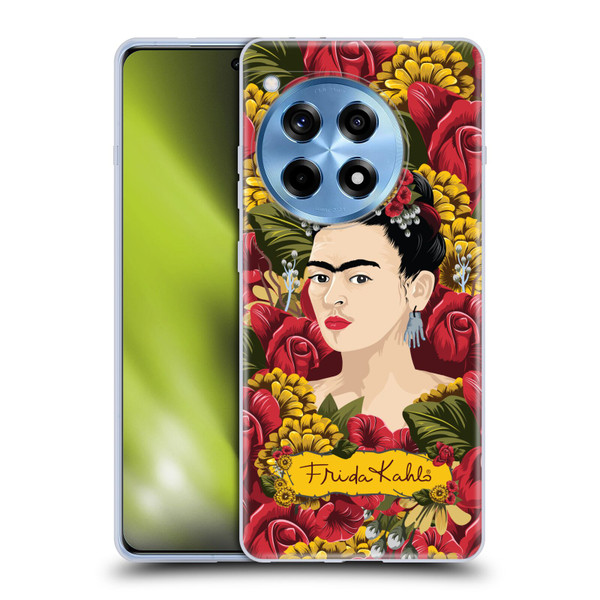 Frida Kahlo Red Florals Portrait Pattern Soft Gel Case for OPPO OnePlus Ace 3 5G