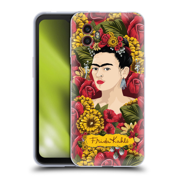 Frida Kahlo Red Florals Portrait Pattern Soft Gel Case for Samsung Galaxy Xcover6 Pro/Pro2