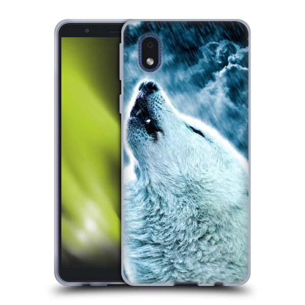 Simone Gatterwe Animals 2 Howling Wolf Soft Gel Case for Samsung Galaxy A01 Core (2020)