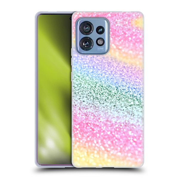Monika Strigel Glitter Collection Unircorn Rainbow Soft Gel Case for Motorola Moto Edge 40 Pro