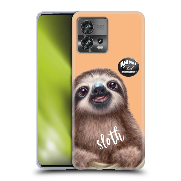 Animal Club International Faces Sloth Soft Gel Case for Motorola Moto Edge 30 Fusion