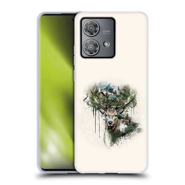 Riza Peker Animal Abstract Deer Wilderness Soft Gel Case for Motorola Edge 40 Neo 5G