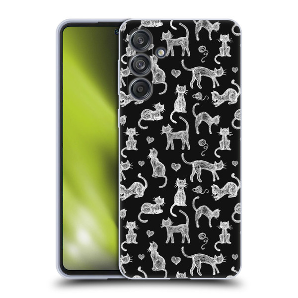 Micklyn Le Feuvre Animals Teachers Pet Chalkboard Cats Soft Gel Case for Samsung Galaxy M55 5G