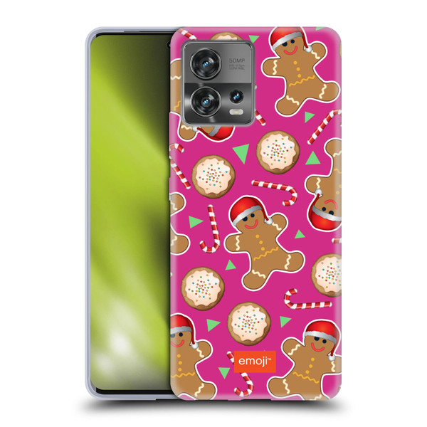 emoji® Christmas Patterns Gingerbread Cookies Soft Gel Case for Motorola Moto Edge 30 Fusion